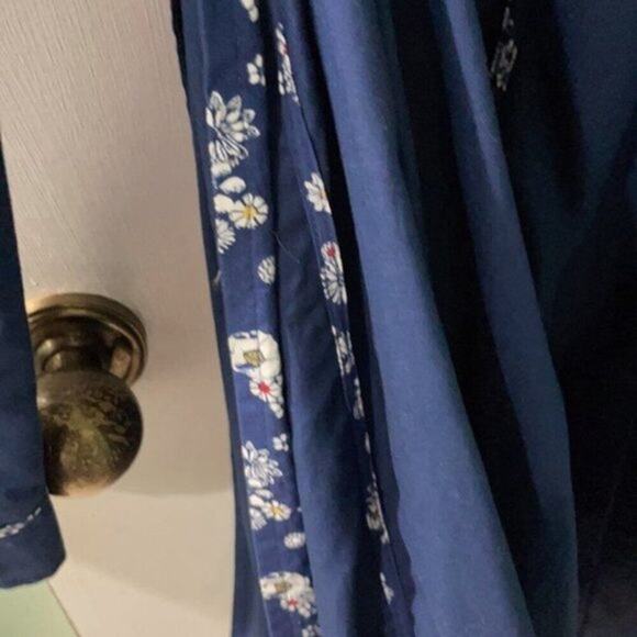 Jason Wu for Target Trench Coat Navy Blue and Floral M - Picture 9 of 13